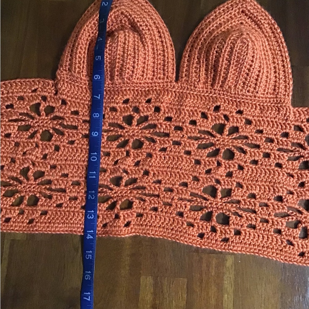 Orange Flower Pattern Crocheted Halter Top #Festi… - image 7